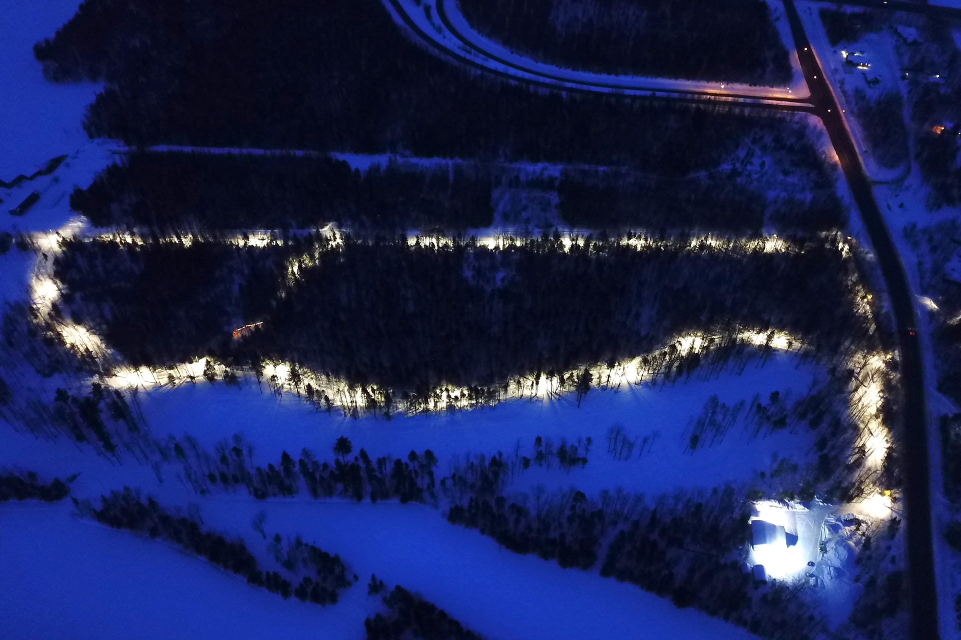 Beaurivage en hiver la nuit